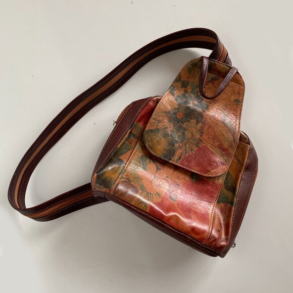 Luxury Floral Leather Convertible Backpack Crossbody Bag Boho Shoulder Purse
